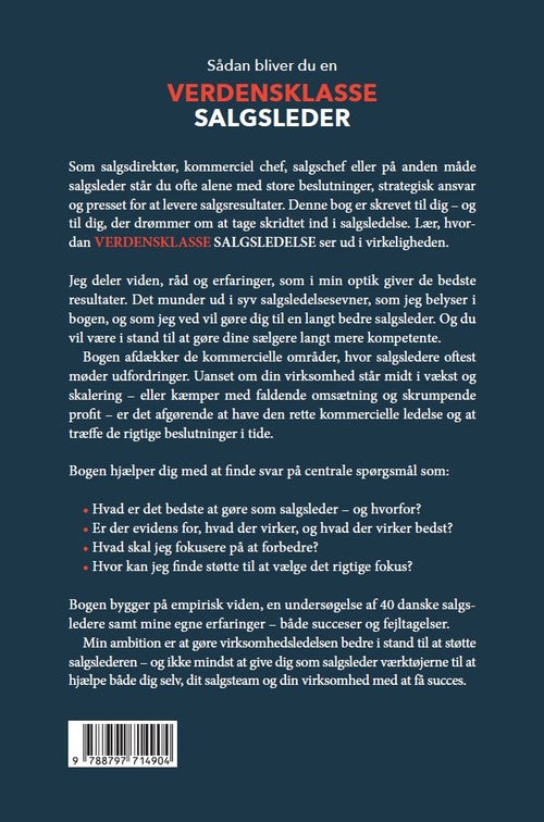 Bog: VERDENSKLASSE SALGSLEDELSE - 7 evner du skal mestre!